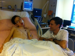 Deane without an oxygen mask for the first time in five days.